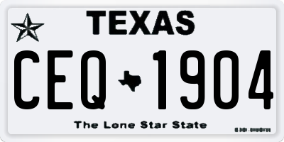 TX license plate CEQ1904