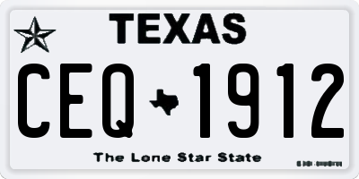 TX license plate CEQ1912