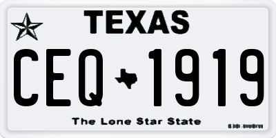 TX license plate CEQ1919