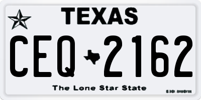 TX license plate CEQ2162
