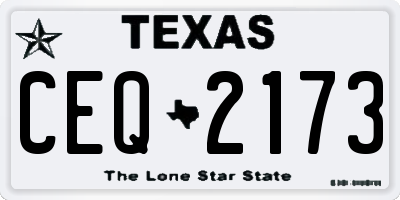 TX license plate CEQ2173