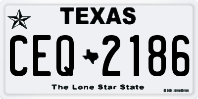 TX license plate CEQ2186
