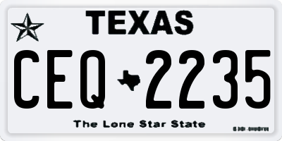 TX license plate CEQ2235