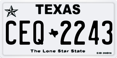 TX license plate CEQ2243