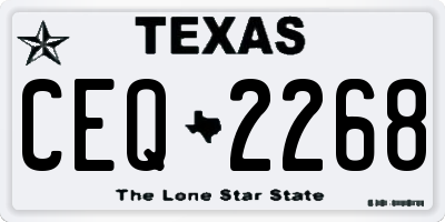 TX license plate CEQ2268
