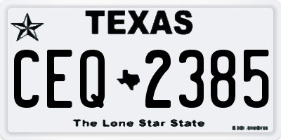 TX license plate CEQ2385