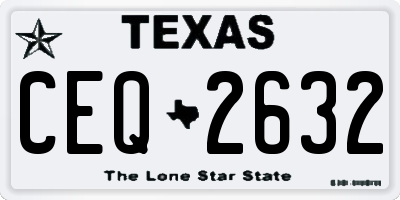 TX license plate CEQ2632