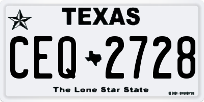 TX license plate CEQ2728