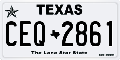 TX license plate CEQ2861