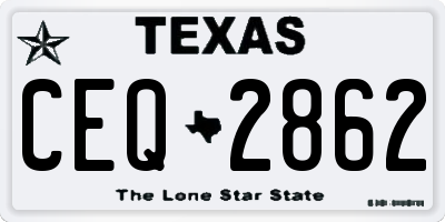 TX license plate CEQ2862