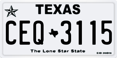 TX license plate CEQ3115