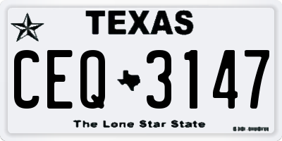 TX license plate CEQ3147