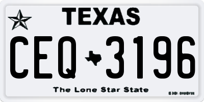 TX license plate CEQ3196