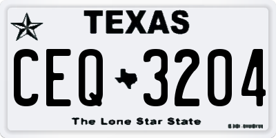 TX license plate CEQ3204