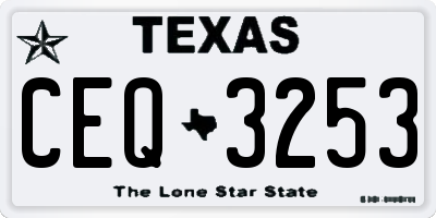 TX license plate CEQ3253