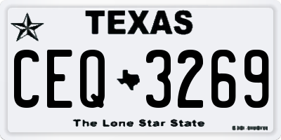 TX license plate CEQ3269