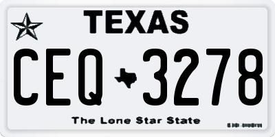 TX license plate CEQ3278