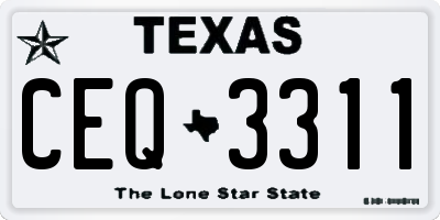 TX license plate CEQ3311