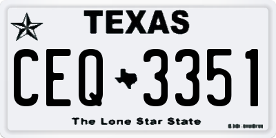 TX license plate CEQ3351