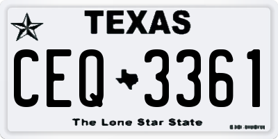 TX license plate CEQ3361