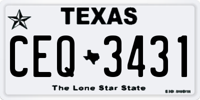 TX license plate CEQ3431