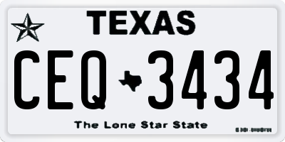TX license plate CEQ3434