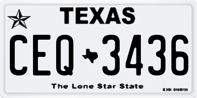 TX license plate CEQ3436