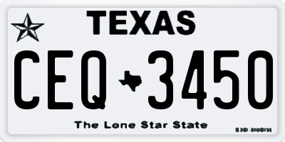 TX license plate CEQ3450