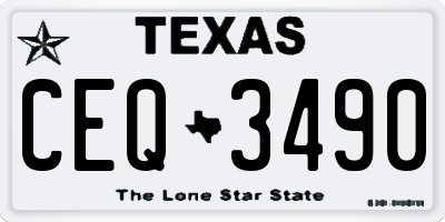 TX license plate CEQ3490