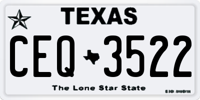TX license plate CEQ3522