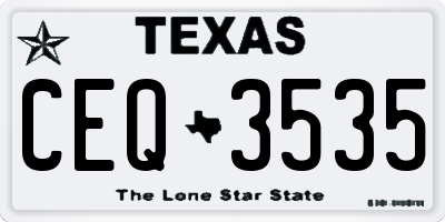 TX license plate CEQ3535