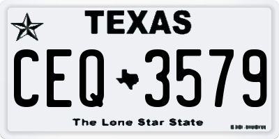 TX license plate CEQ3579