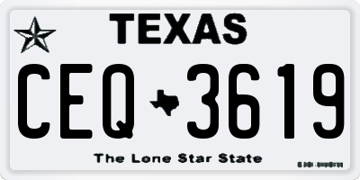 TX license plate CEQ3619