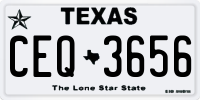 TX license plate CEQ3656