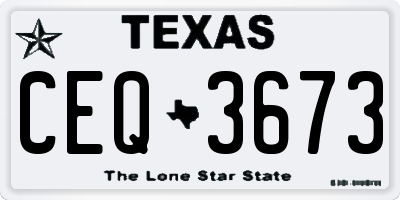 TX license plate CEQ3673
