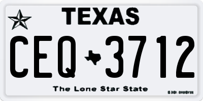 TX license plate CEQ3712