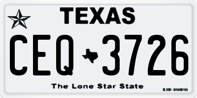 TX license plate CEQ3726