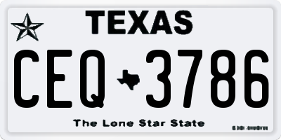 TX license plate CEQ3786