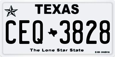 TX license plate CEQ3828