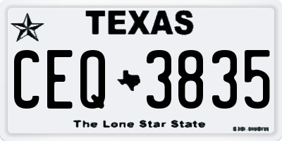 TX license plate CEQ3835