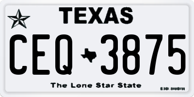 TX license plate CEQ3875