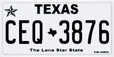 TX license plate CEQ3876