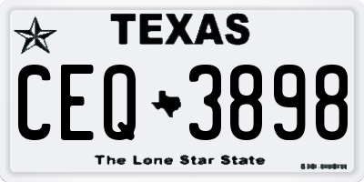 TX license plate CEQ3898