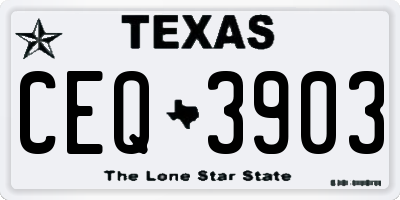 TX license plate CEQ3903
