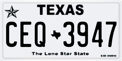 TX license plate CEQ3947