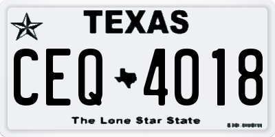 TX license plate CEQ4018