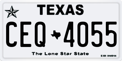 TX license plate CEQ4055