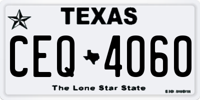 TX license plate CEQ4060