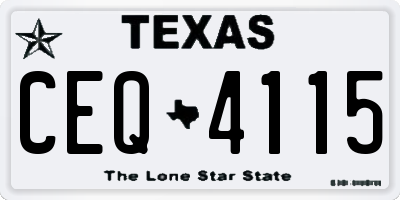TX license plate CEQ4115