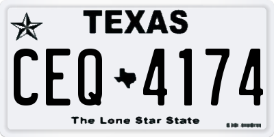 TX license plate CEQ4174